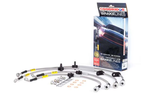 Goodridge 94-01 Acura Integra / 92-95 Honda Civic (w/Rear Disc & ABS) Stainless Steel Brake Line Kit - Bull Strap