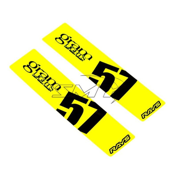 Gram Lights 57DR/57CR Spoke Sticker Luminous Yellow (2 PCS) - Bull Strap