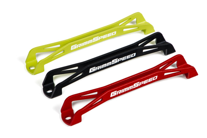 GrimmSpeed 08-18 Subaru WRX/STI Lightweight Battery Tie Down - Black - Bull Strap