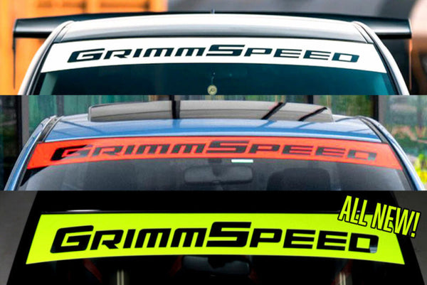 GrimmSpeed 2002+ Subaru WRX/STI / 05-09 Legacy GT Windshield Banner 43in. - White - Bull Strap