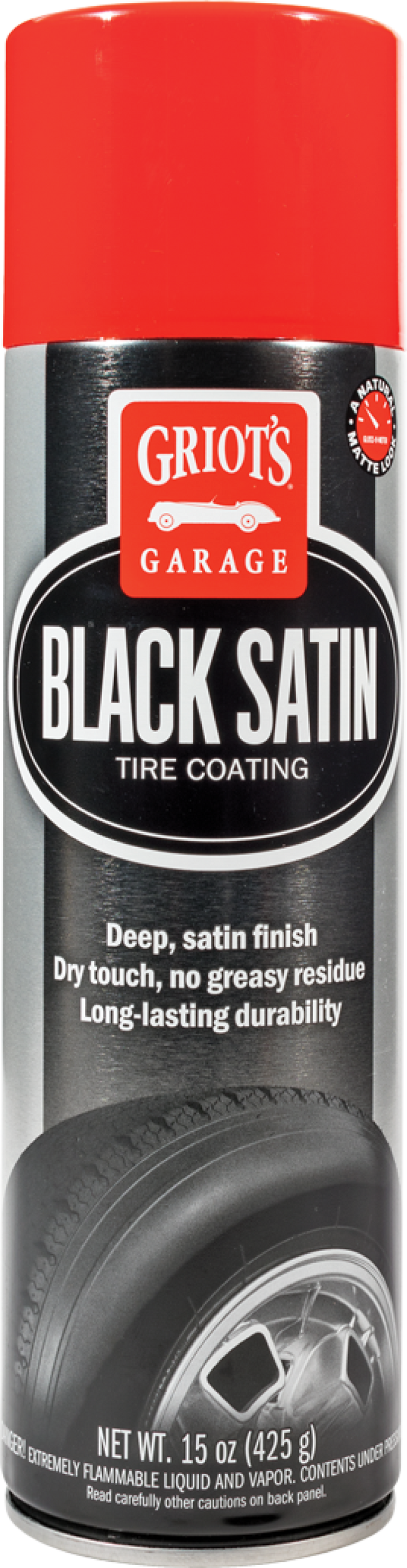 Griots Garage Black Satin Tire Coating - 15oz (Aerosol) - Bull Strap