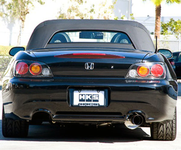 HKS 00-09 S2000 Hi Power Racing Version Exhaust w/ Ti Tip (SUS304 NO COATING) - Bull Strap