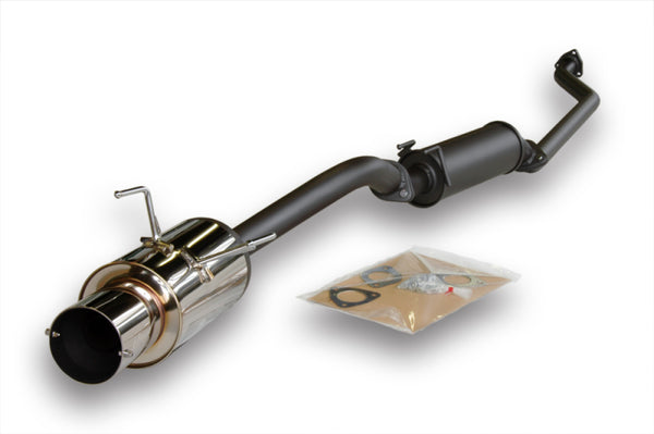 HKS 02-03 Acura RSX Base (non S) Hi Power Exhaust w/ Silencer (SUS304 NO COATING) - Bull Strap