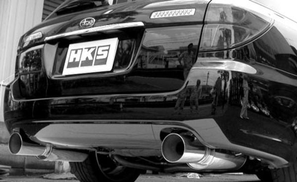 HKS 05-07 Subaru Legacy GT (JDM Model Only) Silent Hi-Power Dual Exhaust - Bull Strap