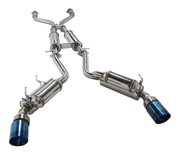 HKS 09-21 Nissan 370z Dual Hi-Power Ti. Tip Catback Exhaust (SUS304 NO COATING) - Bull Strap