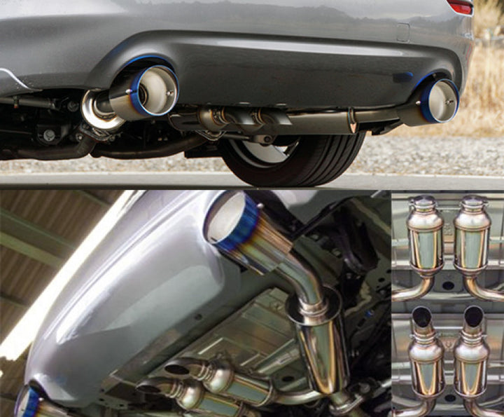 HKS Q50 VQ37 Dual Hi-Power Titanium Tip Catback Exhaust - Bull Strap