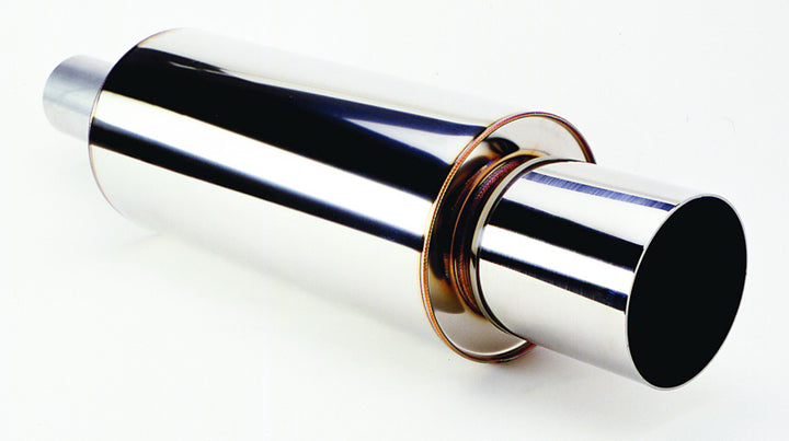 HKS Universal SS Hi-Power Muffler (120mm tip / 75mm piping) (SUS304 NO COATING) - Bull Strap