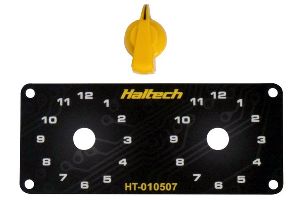 Haltech Dual Switch Panel Kit w/Yellow Knob - Bull Strap