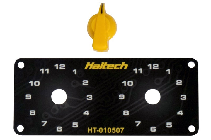 Haltech Dual Switch Panel Kit w/Yellow Knob - Bull Strap