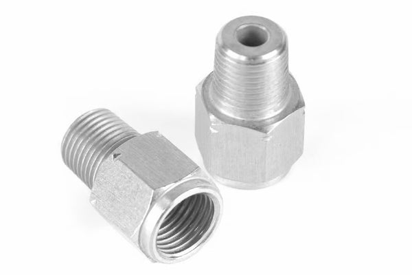 Haltech M10 x 1.0 to 1/8 NPT Adaptor Thread M10 x 1.0 Female to 1/8NPTF Male - Bull Strap