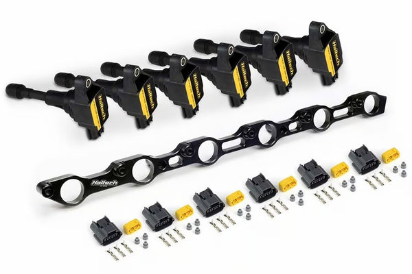 Haltech Toyota 1JZ/2JZ (Incl. VVTi) R35 Coil Conversion Kit w/Bracket & Connectors - Bull Strap