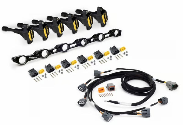 Haltech Toyota JZ R35 Coil Conversion Kit w/Bracket Coils Connectors & Harness (1JZ/1JZ VVT/2JZ) - Bull Strap