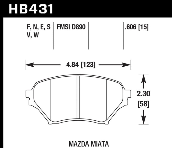Hawk 01-05 Miata w/ Sport Suspension DTC-30 Race Front Brake Pads - Bull Strap