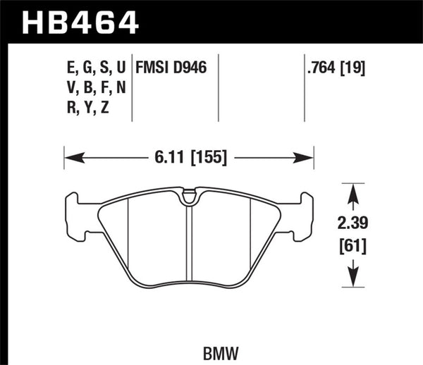 Hawk 01-06 BMW 330Ci / 01-05 330i/330Xi / 01-06 M3 DTC-60 Race Front Brake Pads - Bull Strap