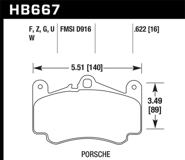 Hawk 02-05 Porsche 911 Carrera 4 Turbo Look/Carrera 4S Front Street Performance Ceramic Brake Pads - Bull Strap
