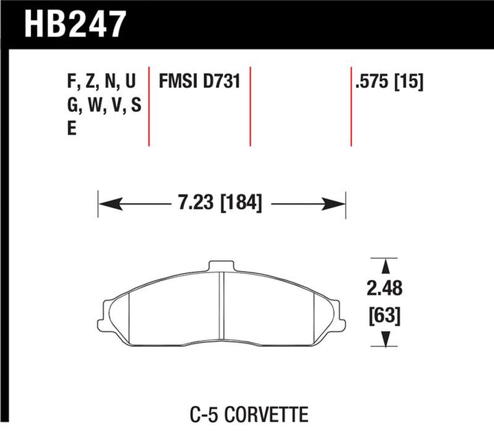 Hawk 04-09 Cadillac XLR / 01-04 Corvette Z06/ 05-06 Pontiac GTO DTC-30 Race Front Brake Pads - Bull Strap