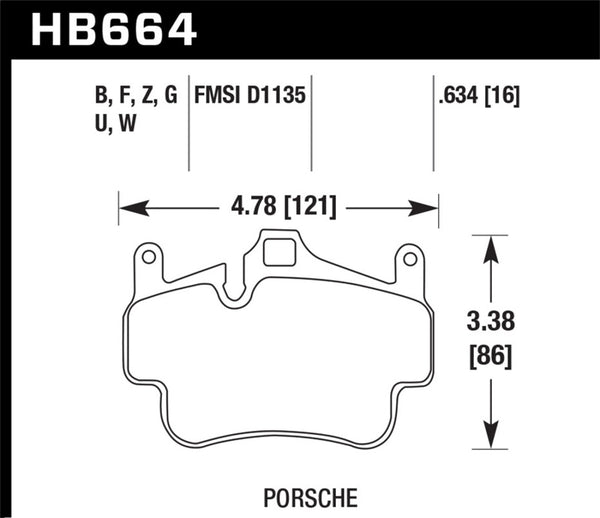 Hawk 05-08 Porsche 911 Carrera Front & Rear / 07-08 Cayman Front Perf Ceramic Street Brake Pads - Bull Strap
