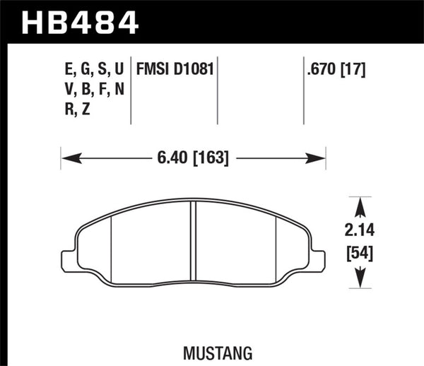 Hawk 05-10 Ford Mustang GT & V6 / 07-08 Shelby GT HPS Street Front Brake Pads - Bull Strap
