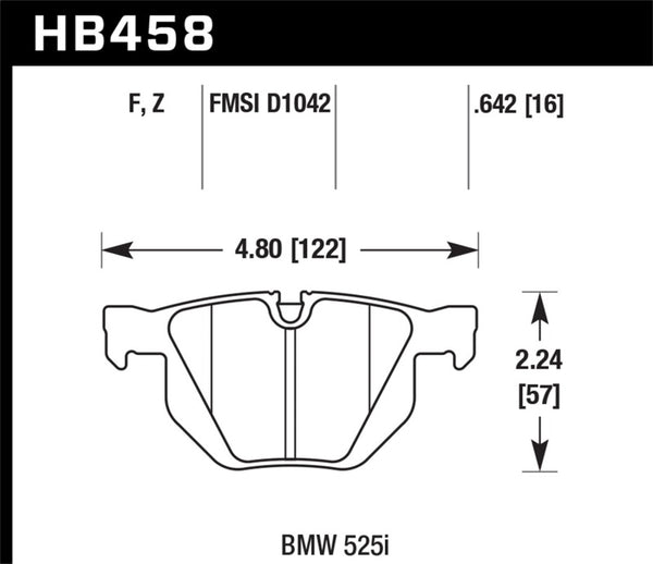 Hawk 07-08 BMW X5 3.0si / 09-13 X5 Xdrive / 10-13 X6 Xdrive Perf Ceramic Rear Street Brake Pads - Bull Strap