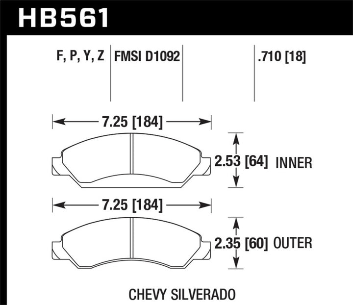 Hawk 07 Chevy Tahoe LTZ Front LTS Brake Pads - Bull Strap