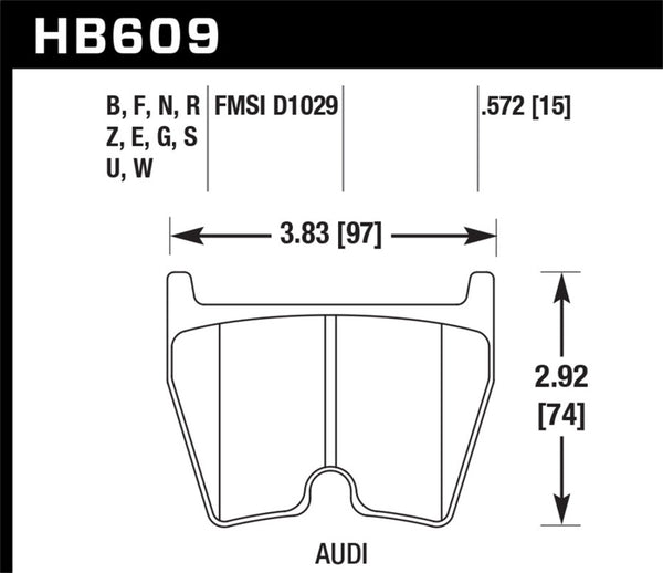 Hawk 08-11 Audi R8/07-08 RS4/03-04 RS6 / 02-03 VW Phaeton HPS 5.0 Front Race Brake Pads - Bull Strap