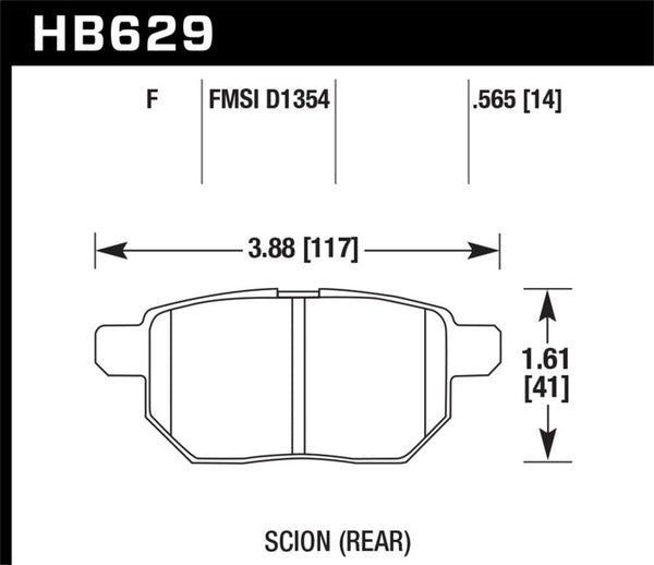 Hawk 08-15 Scion xB HPS 5.0 Rear Brake Pads - Bull Strap