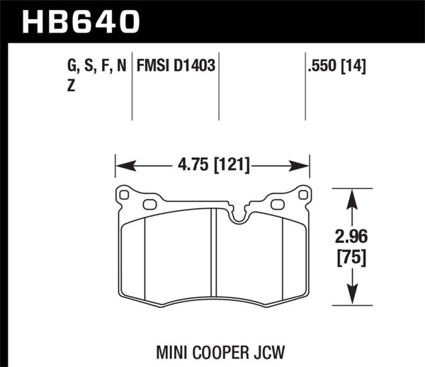 Hawk 09-10 Mini Cooper HP+ Autocross Front Brake Pads - Bull Strap