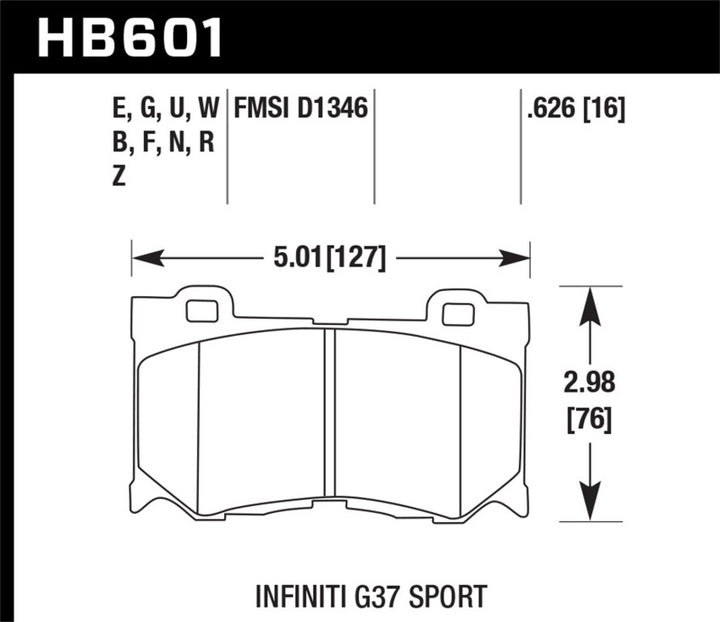 Hawk 10-11 Infiniti FX50 / 09-10 G37 / 09-10 Nissan 370Z DTC-70 Race Front Brake Pads - Bull Strap