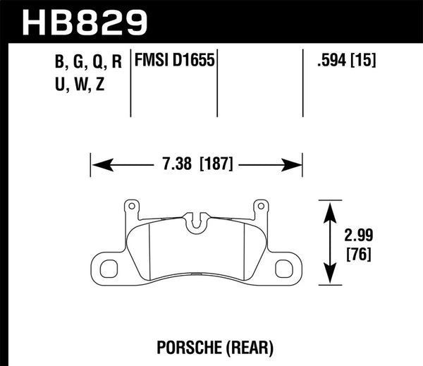 Hawk 12-17 Porsche 911 Performance Ceramic Street Rear Brake Pads - Bull Strap