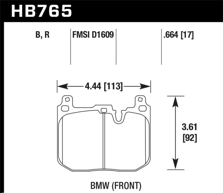 Hawk 13-16 BMW 328i xDrive DTC-70 Front Race Brake Pads - Bull Strap