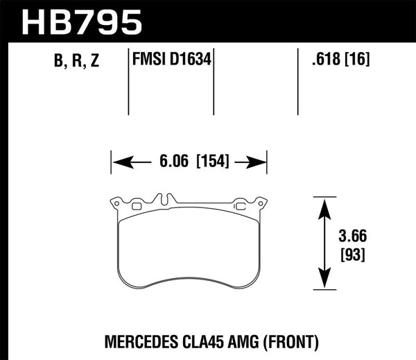 Hawk 14-17 Mercedes-Benz CLA 45 AMG/15-17 Mercedes-Benz GLA 45 AMG HPS 5.0 Front Brake Pads - Bull Strap