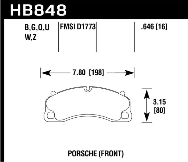 Hawk 14-19 Porsche 911 GT3/GT3 RS / 2016 Porsche Cayman GT4 PC Street Front Brake Pads - Bull Strap