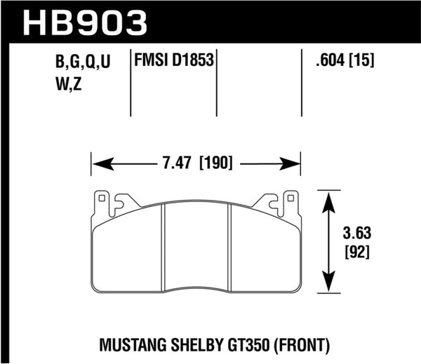 Hawk 15-17 Ford Mustang HPS 5.0 Front Brake Pads - Bull Strap