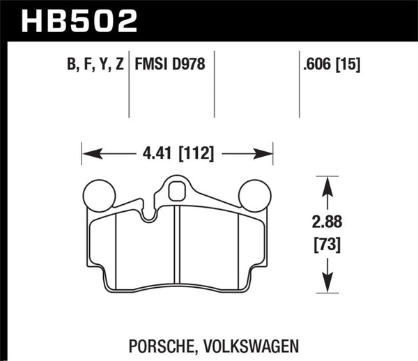 Hawk 2007-2014 Audi Q7 Premium HPS 5.0 Rear Brake Pads - Bull Strap
