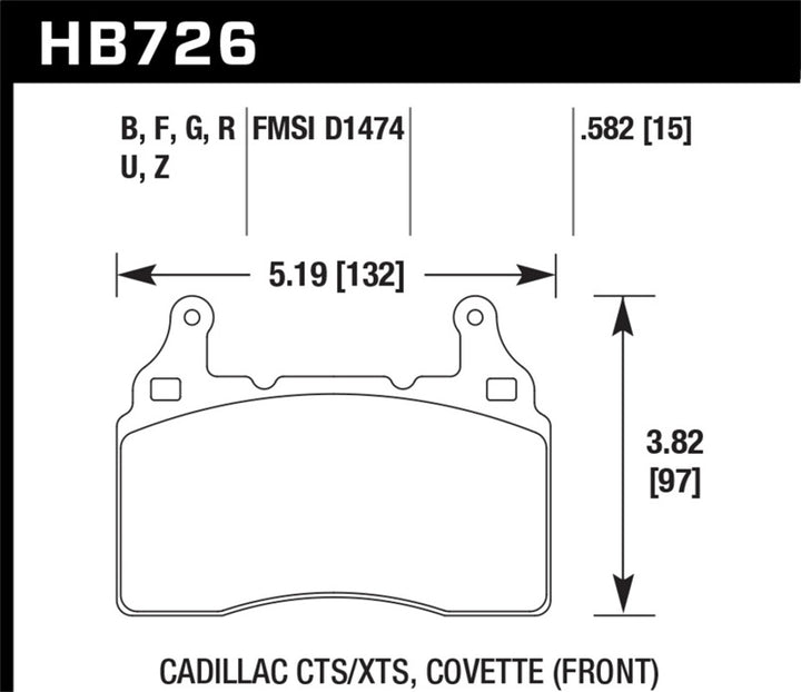 Hawk 2010-2015 Chevy Camaro SS HPS Street Front Brake Pads - Bull Strap