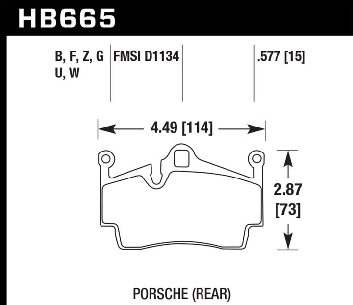 Hawk 2012-2015 Porsche Boxster DTC-60 Race Rear Brake Pads - Bull Strap