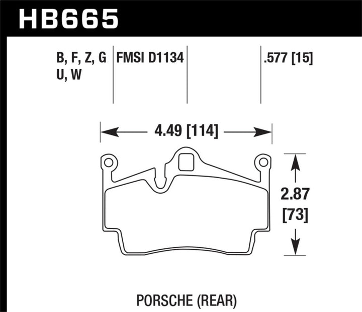 Hawk 2012-2015 Porsche Boxster DTC-60 Race Rear Brake Pads - Bull Strap