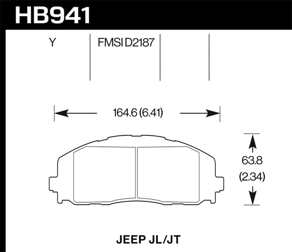 Hawk 2018 Jeep Wrangler Rubicon LTS Street Front Brake Pads - Bull Strap