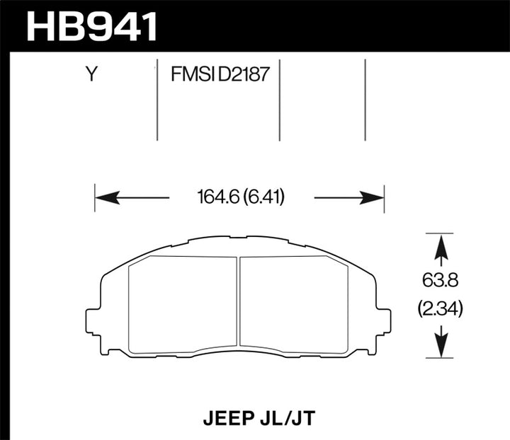 Hawk 2018 Jeep Wrangler Rubicon LTS Street Front Brake Pads - Bull Strap