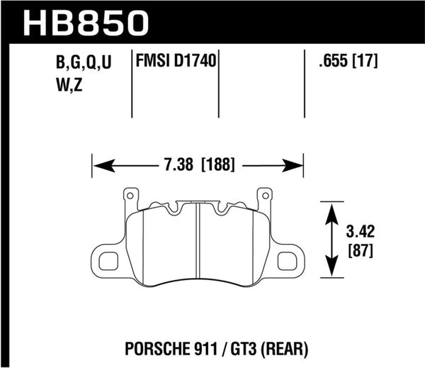 Hawk 2019 Porsche 911 Turbo HPS 5.0 Brake Pads - Bull Strap