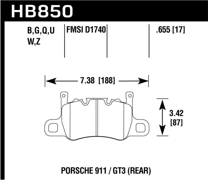 Hawk 2019 Porsche 911 Turbo HPS 5.0 Brake Pads - Bull Strap