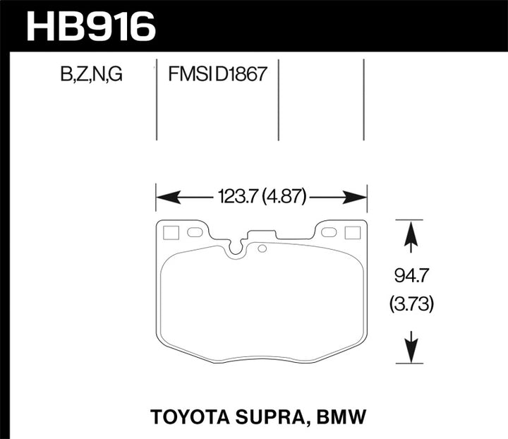Hawk 2020 Toyota Supra / 19-20 BMW Z4 DTC-60 Front Brake Pads - Bull Strap