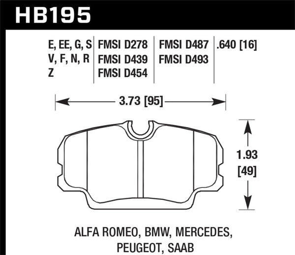 Hawk 84-4/91 BMW 325 (E30) Blue 9012  Race Front Brake Pads - Bull Strap