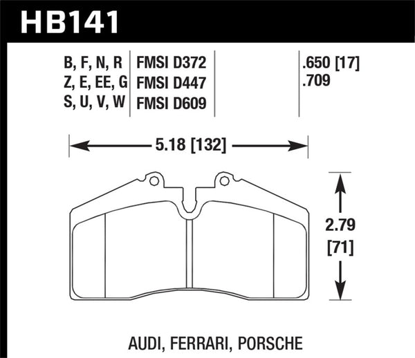 Hawk 94-96 Ferrari 456GT Rear / 91-94 Porsche 911 Rear / 94-98 Porsche 911 Front / 86-91 Porsche 928 - Bull Strap