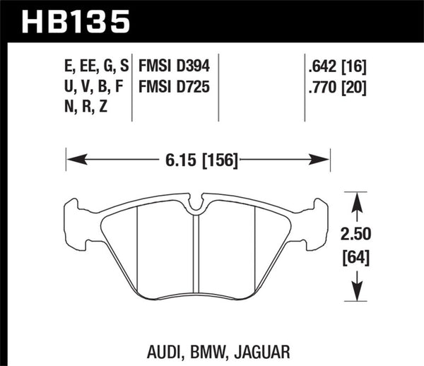 Hawk 95-02 BMW M3 HT-10 Race Front Brake Pads - Bull Strap