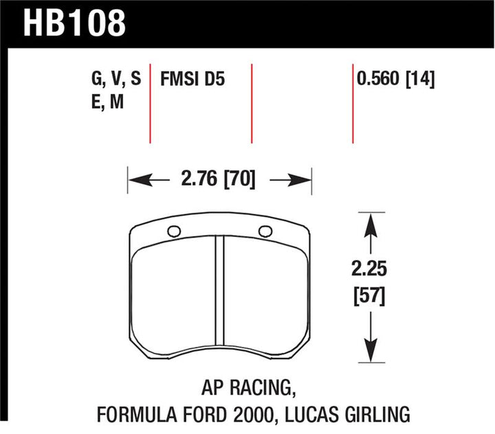 Hawk AP Racing 14mm Blue 9012 Race Brake Pads - Bull Strap