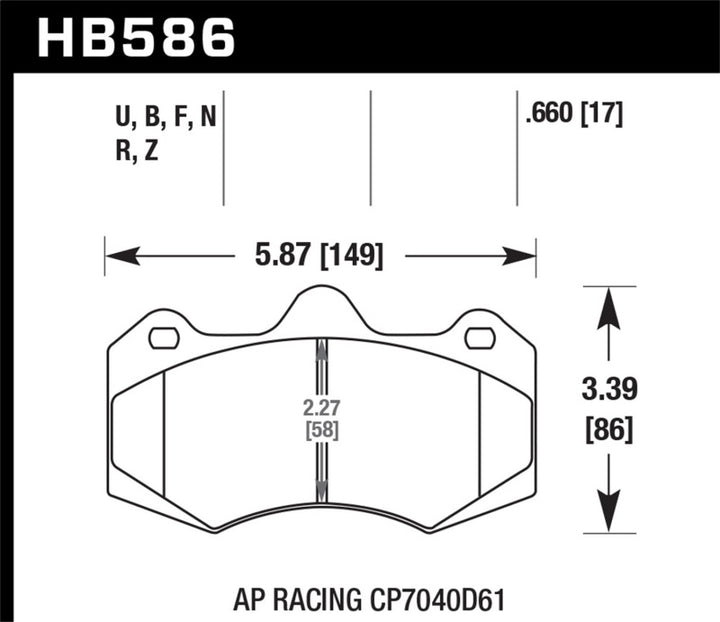 Hawk AP Racing CP7040 DTC-70 Race Brake Pads - Bull Strap