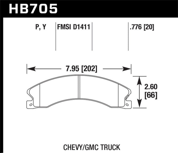 Hawk Chevy/GMC Express/Silverado/Savana/Sierra 15/25/35/4500 SuperDuty Rear Street Brake Pads - Bull Strap