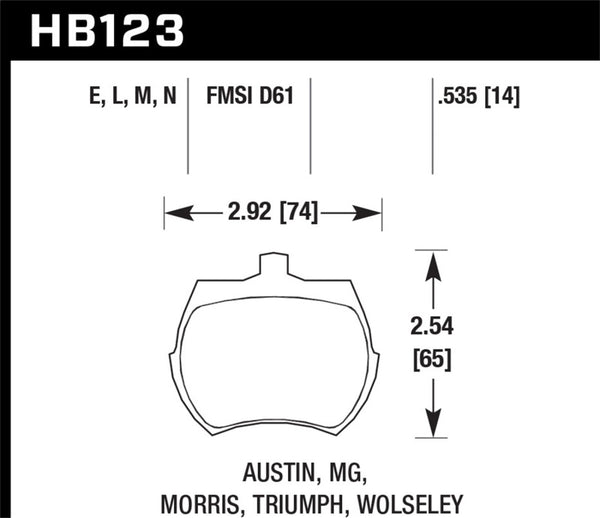 Hawk HP+ Street Brake Pads - Bull Strap