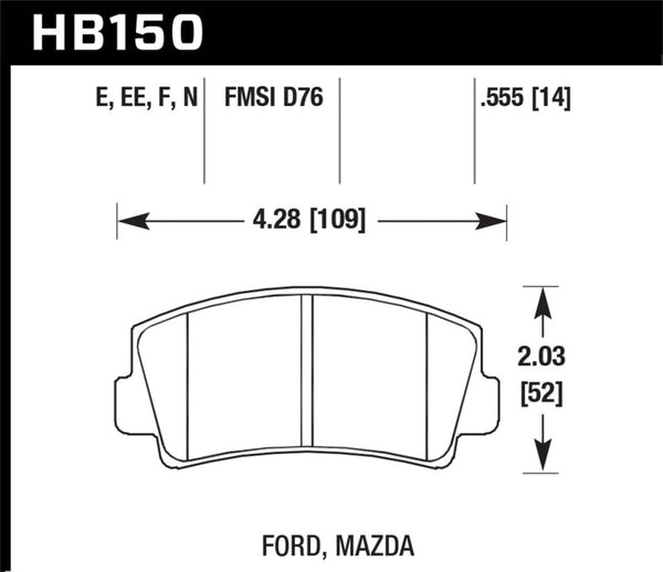 Hawk HPS Street Brake Pads - Bull Strap